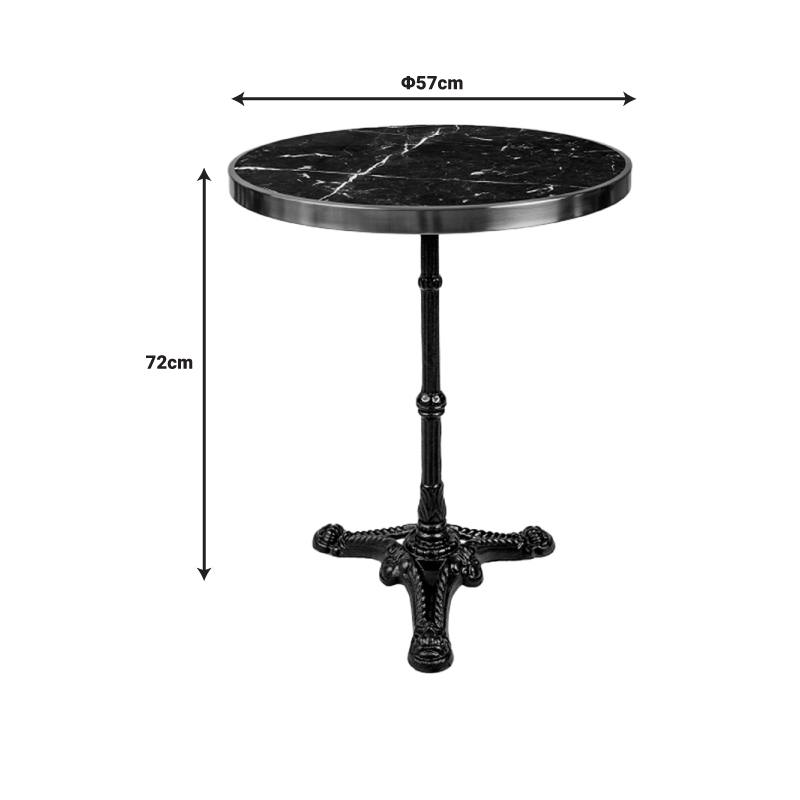 Andeket marble table pakoworld cast iron in black-gold shade Φ57x72cm Andeket marble table pakoworld cast iron in black-gold shade Φ57x72cm
