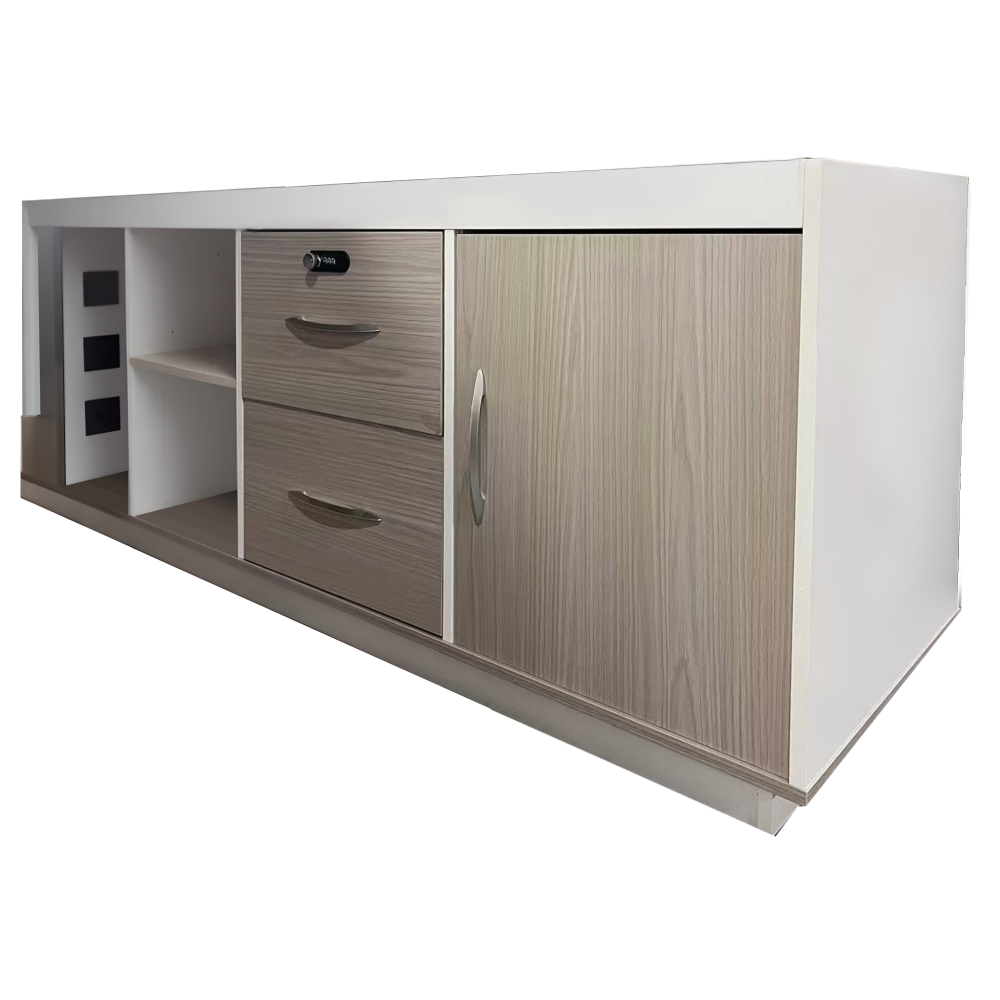 Γραφείο εργασίας επαγγελματικό αναστρέψιμο Armadi pakoworld γωνιακό σε sonoma-λευκή απόχρωση 160x80x75εκ