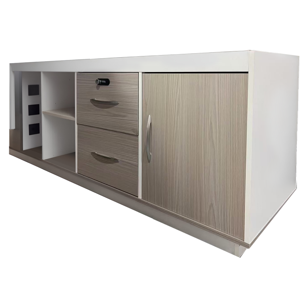 Γραφείο εργασίας επαγγελματικό αναστρέψιμο Armadi pakoworld γωνιακό σε sonoma-λευκή απόχρωση 180x80x75εκ