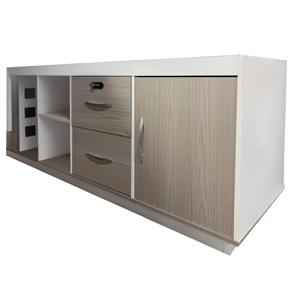 Γραφείο εργασίας επαγγελματικό αναστρέψιμο Armadi pakoworld γωνιακό σε sonoma-λευκή απόχρωση 200x90x75εκ