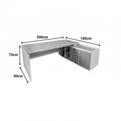 Professional work corner desk Armadi pakoworld sonoma-white 200x90x75cm Professional work corner desk Armadi pakoworld sonoma-white 200x90x75cm