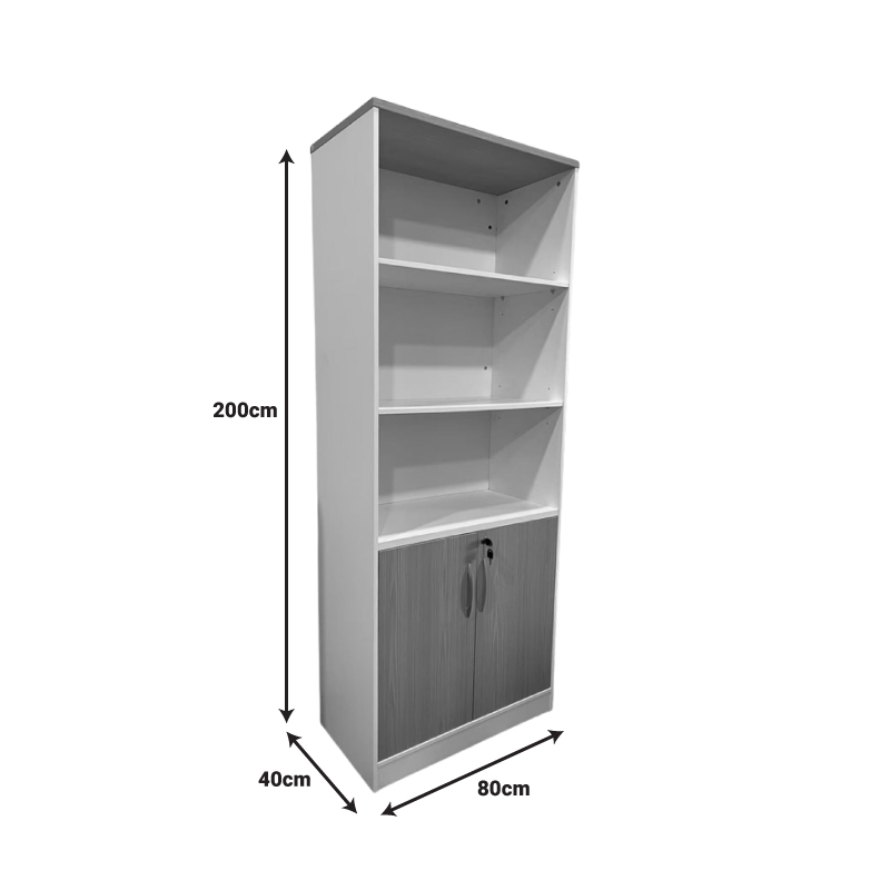 Office bookcase Armadi pakoworld in sonoma-white color 80x40x200cm