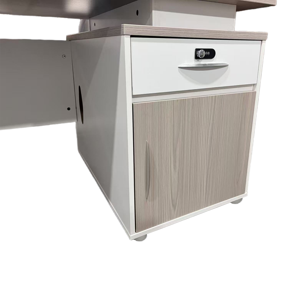 Γραφείο εργασίας Armadi με ντουλάπι pakoworld σε sonoma-λευκή απόχρωση 180x80x75εκ