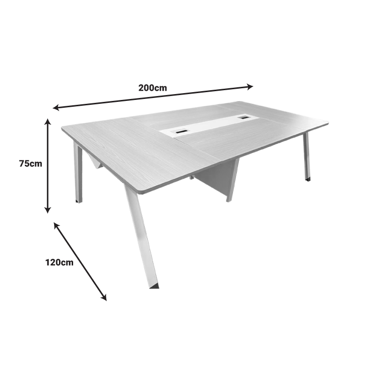 Conference table Armadi pakoworld in sonoma-white shade 200x120x75cm
