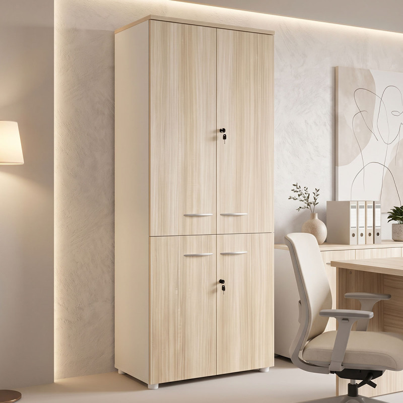 Ντουλάπα γραφείου Stark pakoworld σε oak-μπεζ 80x40x200εκ
