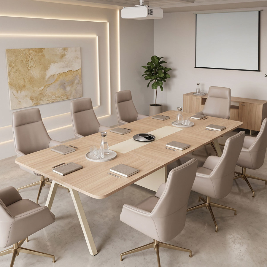 Meeting table Stark pakoworld in oak-beige shade 240x120x75cm