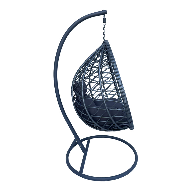 Lyere pakoworld swing nest with grey metal base with grey pe rattan 120x108x195cm Lyere pakoworld swing nest with grey metal base with grey pe rattan 120x108x195cm