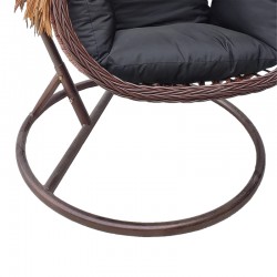 Varur pakoworld swing nest with brown metal base - pe rattan in brown- black color 120x105x195cm Varur pakoworld swing nest with brown metal base - pe rattan in brown- black color 120x105x195cm