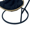 Nest swing with Soleil base pakoworld black metal- natural pe rattan with black cushion 120x95x195cm