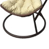 Nest swing with Soleil base pakoworld brown metal- brown pe rattan with beige cushion 120x95x195cm