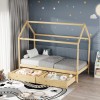 Children's bed Mellin Montessori type with 2 drawers pakoworld pine wood in a natural shade 90x190cm