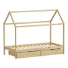 Children's bed Mellin Montessori type with 2 drawers pakoworld pine wood in a natural shade 90x190cm