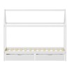 Children's bed Mellin Montessori type with 2 drawers pakoworld pine wood in white shade 90x190cm