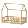 Bambie children's bed with railing Montessori type pakoworld pine wood in natural shade 70x140cm