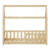 Bambie children's bed with railing Montessori type pakoworld pine wood in natural shade 70x140cm