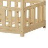 Bambie children's bed with railing Montessori type pakoworld pine wood in natural shade 70x140cm