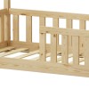 Bambie children's bed with railing Montessori type pakoworld pine wood in natural shade 70x140cm