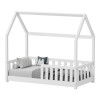Bambie children's bed with railing Montessori type pakoworld pine wood in white shade 70x140cm