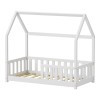 Bambie children's bed with railing Montessori type pakoworld pine wood in white shade 70x140cm