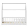 Bambie children's bed with railing Montessori type pakoworld pine wood in white shade 70x140cm
