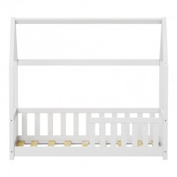 Bambie children\'s bed with railing Montessori type pakoworld pine wood in white shade 70x140cm