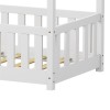 Bambie children's bed with railing Montessori type pakoworld pine wood in white shade 70x140cm