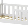 Bambie children's bed with railing Montessori type pakoworld pine wood in white shade 70x140cm