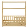 Montessori-style Bendina children's bed with drawer pakoworld pine wood in natural shade 70x140cm