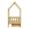 Montessori-style Bendina children's bed with drawer pakoworld pine wood in natural shade 70x140cm