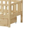 Montessori-style Bendina children's bed with drawer pakoworld pine wood in natural shade 70x140cm