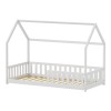 Montessori-style Callan children's bed with rails pakoworld pine wood in white color 90x190cm