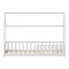 Montessori-style Callan children's bed with rails pakoworld pine wood in white color 90x190cm