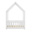 Montessori-style Callan children's bed with rails pakoworld pine wood in white color 90x190cm
