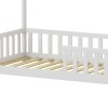 Montessori-style Callan children's bed with rails pakoworld pine wood in white color 90x190cm