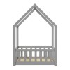 Montessori-style Callan children's bed with rails pakoworld pine wood in grey color 90x190cm
