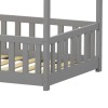 Montessori-style Callan children's bed with rails pakoworld pine wood in grey color 90x190cm