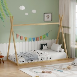 Παιδικό κρεβάτι Lilly τ.Montessori  pakoworld ξύλο πεύκου σε φυσική απόχρωση 90x190εκ
