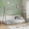 Montessori style Lilly children's bed pakoworld grey shade pine wood 90x190cm