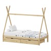 Lalitto children's bed with Montessori-style storage pakoworld pine wood in a natural shade 90x190cm