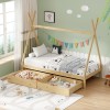 Lalitto children's bed with Montessori-style storage pakoworld pine wood in a natural shade 90x190cm
