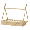 Lalitto children's bed with Montessori-style storage pakoworld pine wood in a natural shade 90x190cm