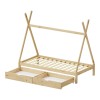 Lalitto children's bed with Montessori-style storage pakoworld pine wood in a natural shade 90x190cm