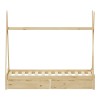 Lalitto children's bed with Montessori-style storage pakoworld pine wood in a natural shade 90x190cm