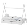 Lalitto children's bed with Montessori-style storage pakoworld pine wood in white shade 90x190cm