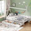 Lalitto children's bed with Montessori-style storage pakoworld pine wood in white shade 90x190cm