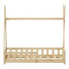 Noam children's bed with Montessori type railings pakoworld pine wood in natural color 70x140cm