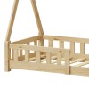 Noam children's bed with Montessori type railings pakoworld pine wood in natural color 70x140cm