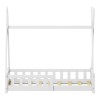 Noam children's bed with Montessori type railings pakoworld pine wood in white color 70x140cm