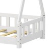 Noam children's bed with Montessori type railings pakoworld pine wood in white color 70x140cm
