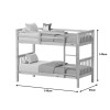 Children's bunk bed Nani pakoworld pine wood in white shade 90x190cm